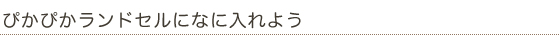 ぴかぴかランドセルになに入れよう