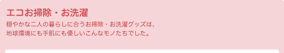エコお掃除・お洗濯